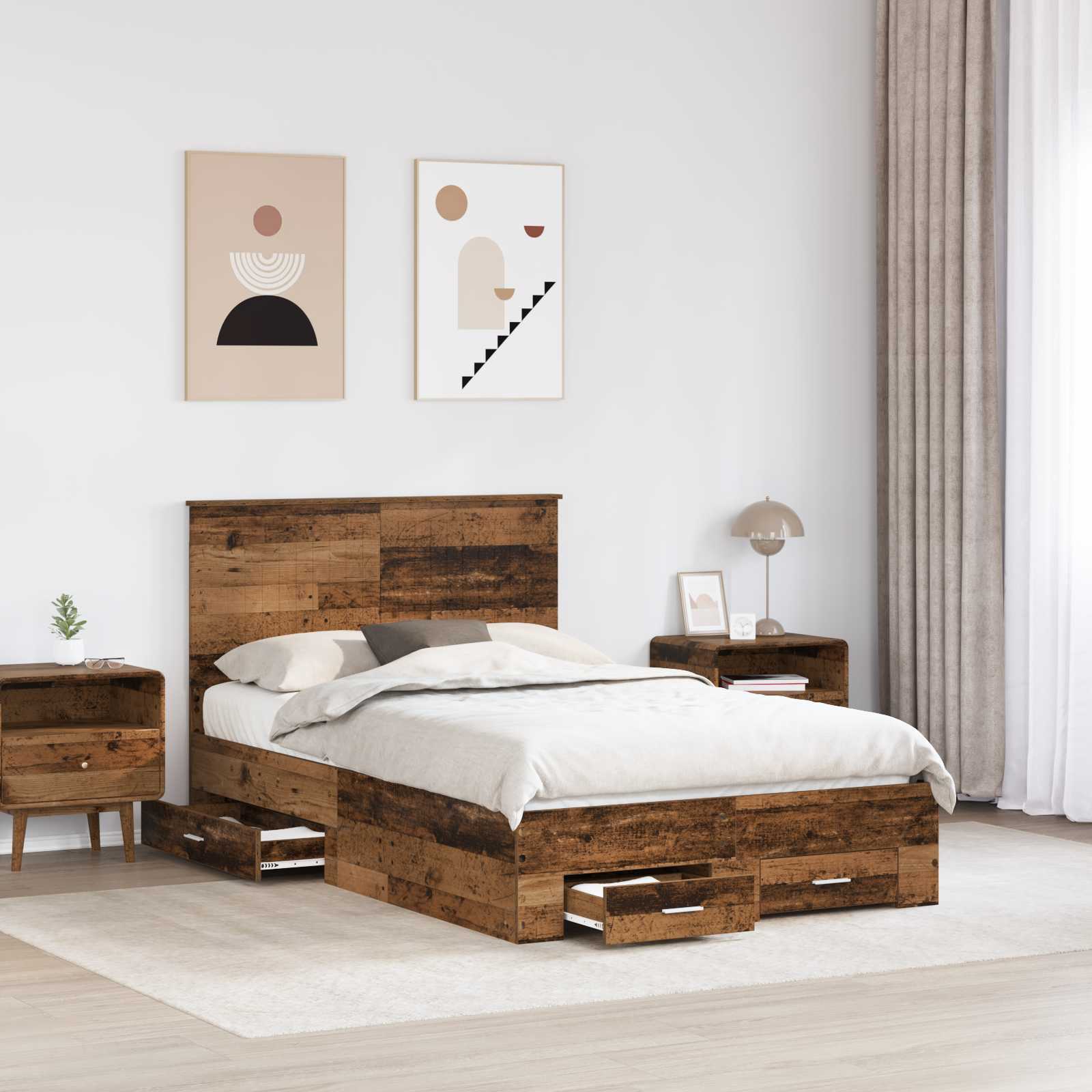 Krevetna konstrukcija Staro drvo 120 x 190 cm Konstruirano drvo