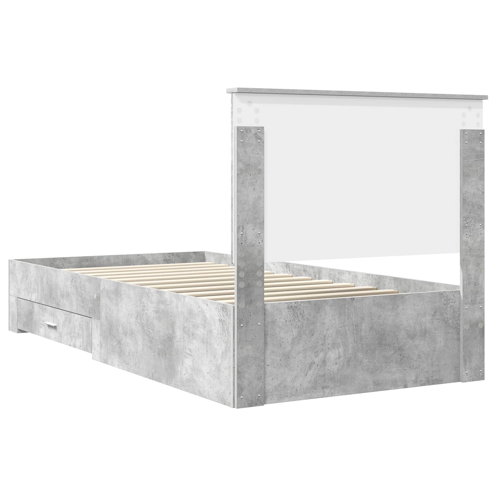 Krevetna konstrukcija s uzglavljem Betonski sivi 100 x 200 cm