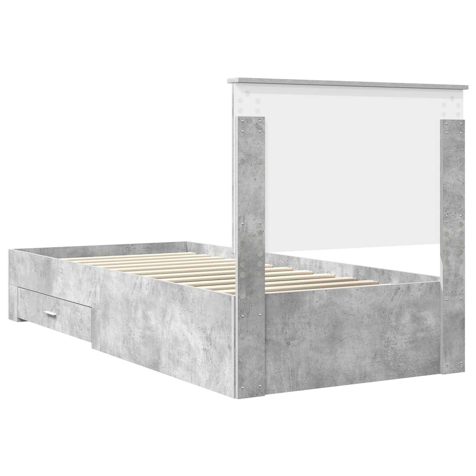 Krevetna konstrukcija s uzglavljem Betonski sivi 90 x 200 cm