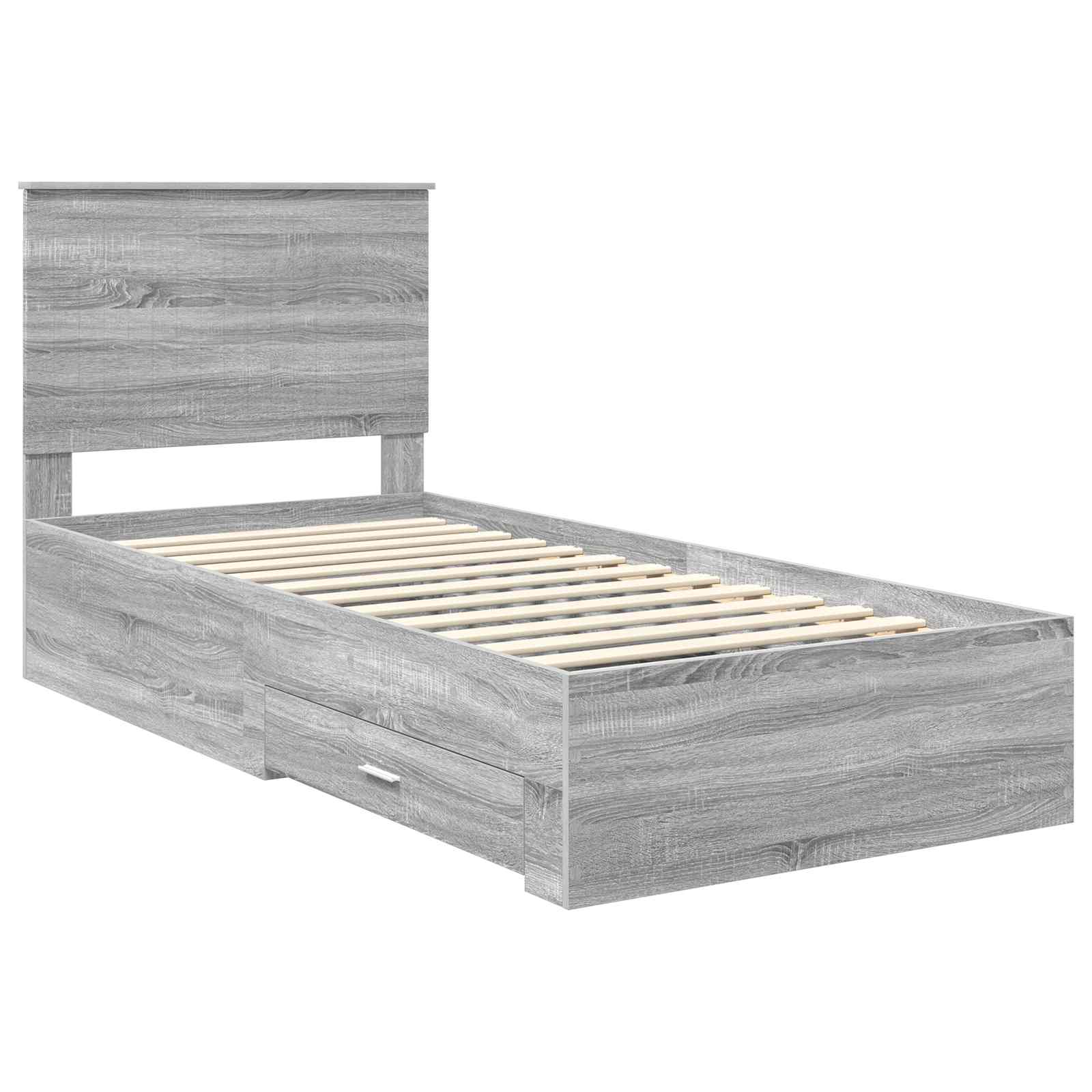 Krevetna konstrukcija Siva Sonoma 90 x 200 cm Konstruirano drvo