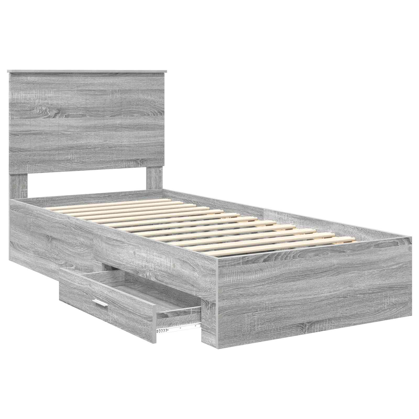 Krevetna konstrukcija Siva Sonoma 90 x 190 cm Konstruirano drvo