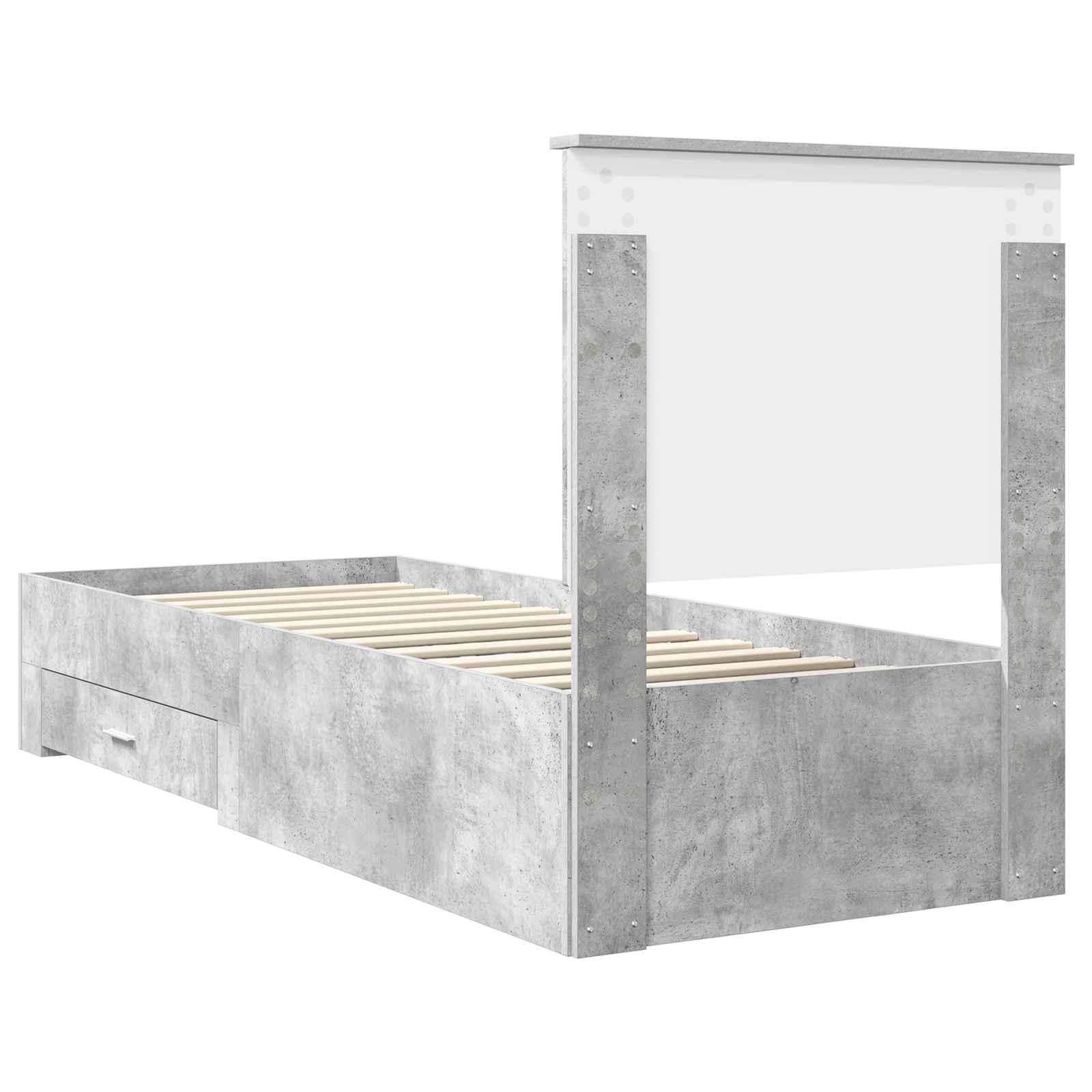Krevetna konstrukcija Betonski sivi i srebrna 70 x 190 cm