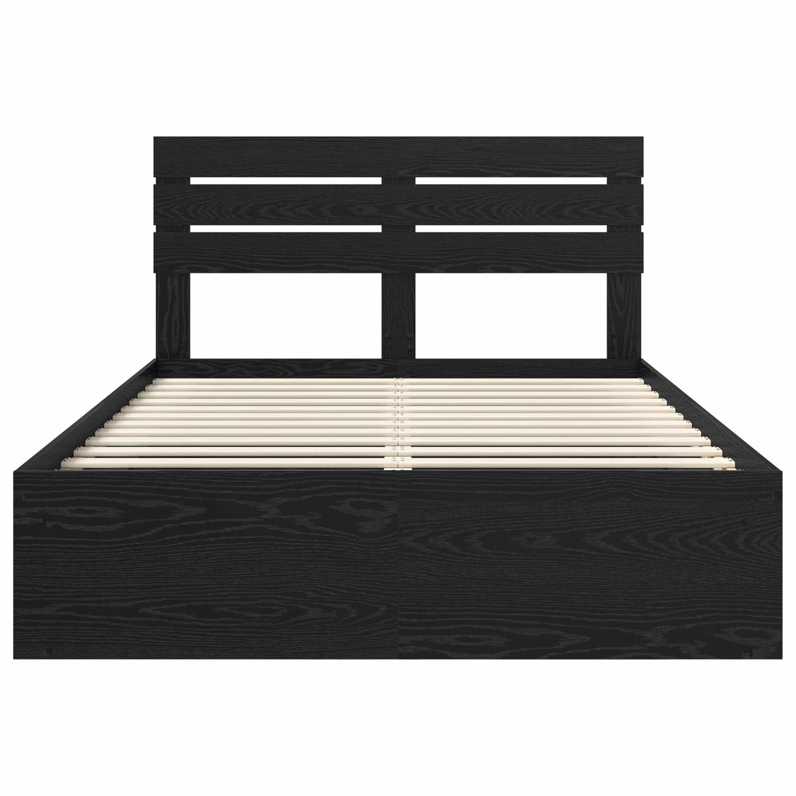 Krevetna konstrukcija Crna 150 x 200 cm Čvrsto borovo drvo