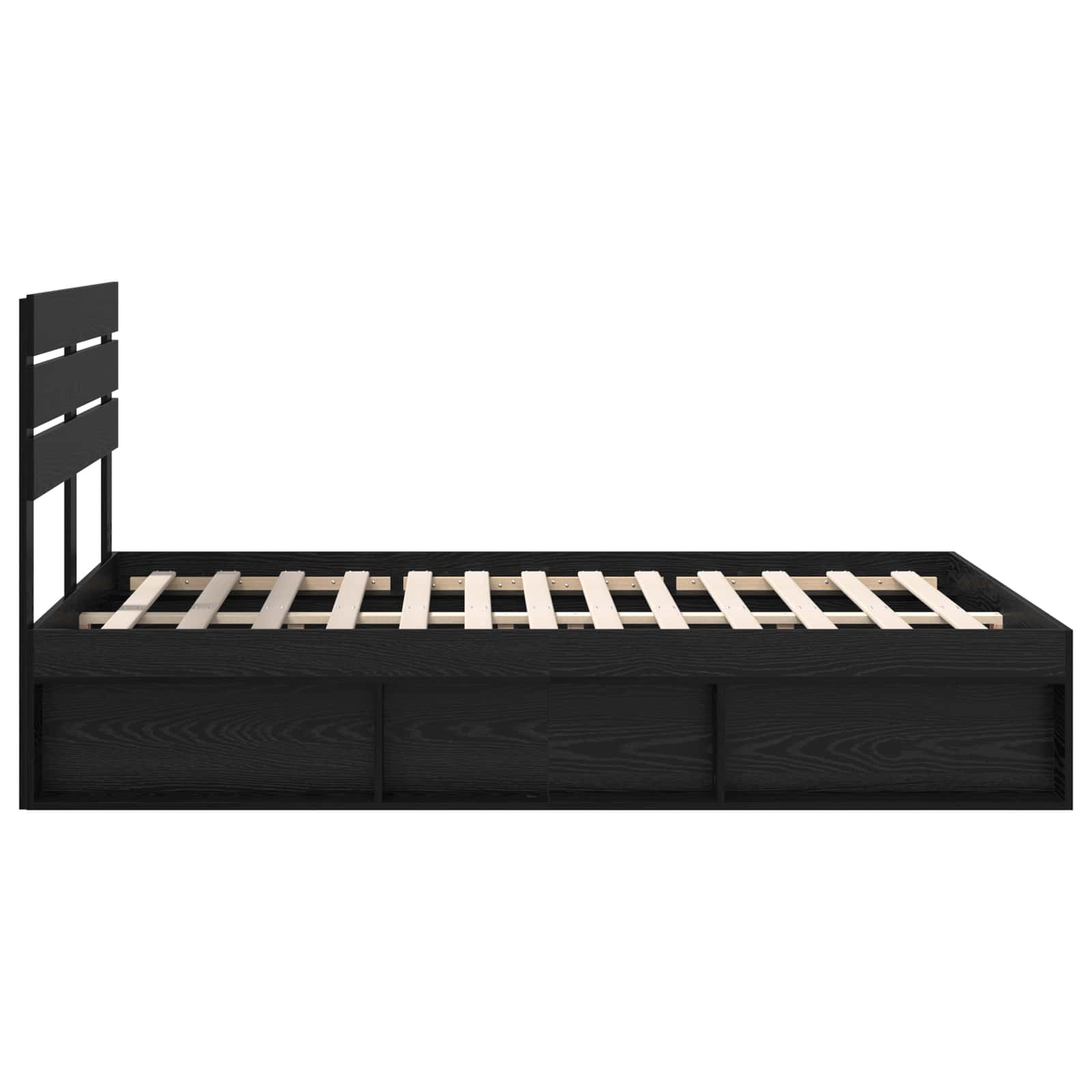 Krevetna konstrukcija Crna 150 x 200 cm Čvrsto borovo drvo