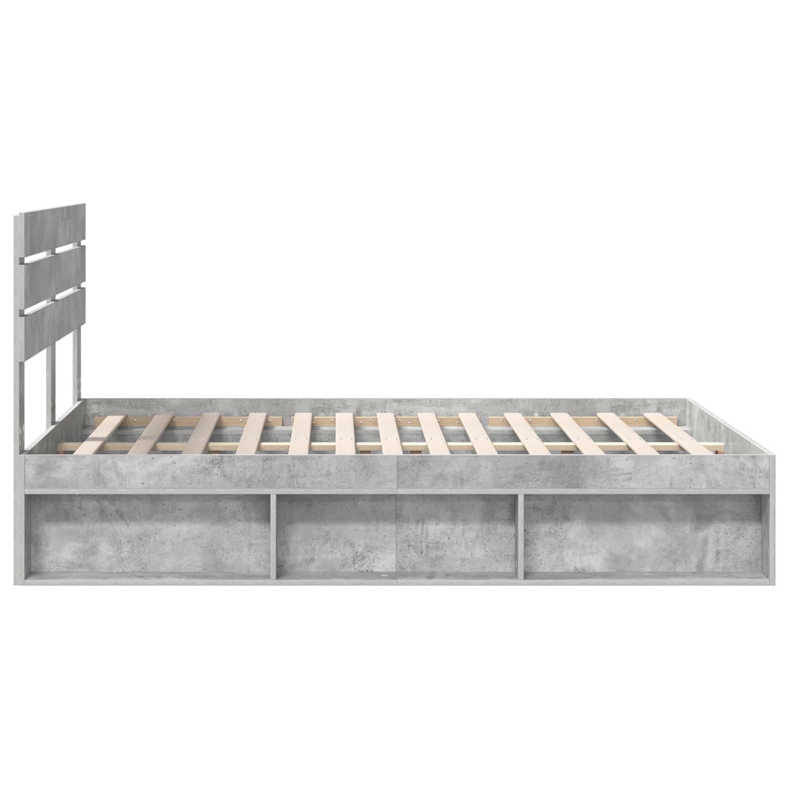 Krevetna konstrukcija s uzglavljem Betonska siva 150 x 200 cm