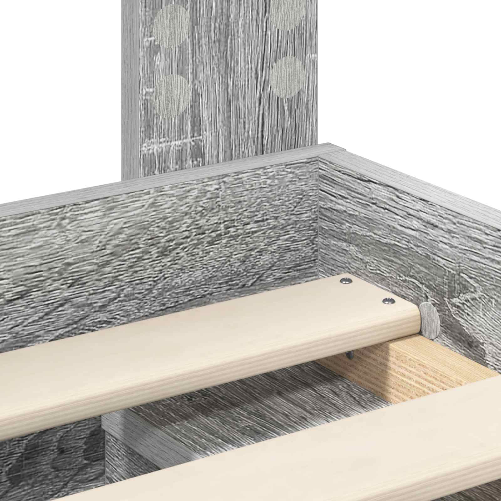 Krevetna konstrukcija s uzglavljem Siva Sonoma 150 x 200 cm