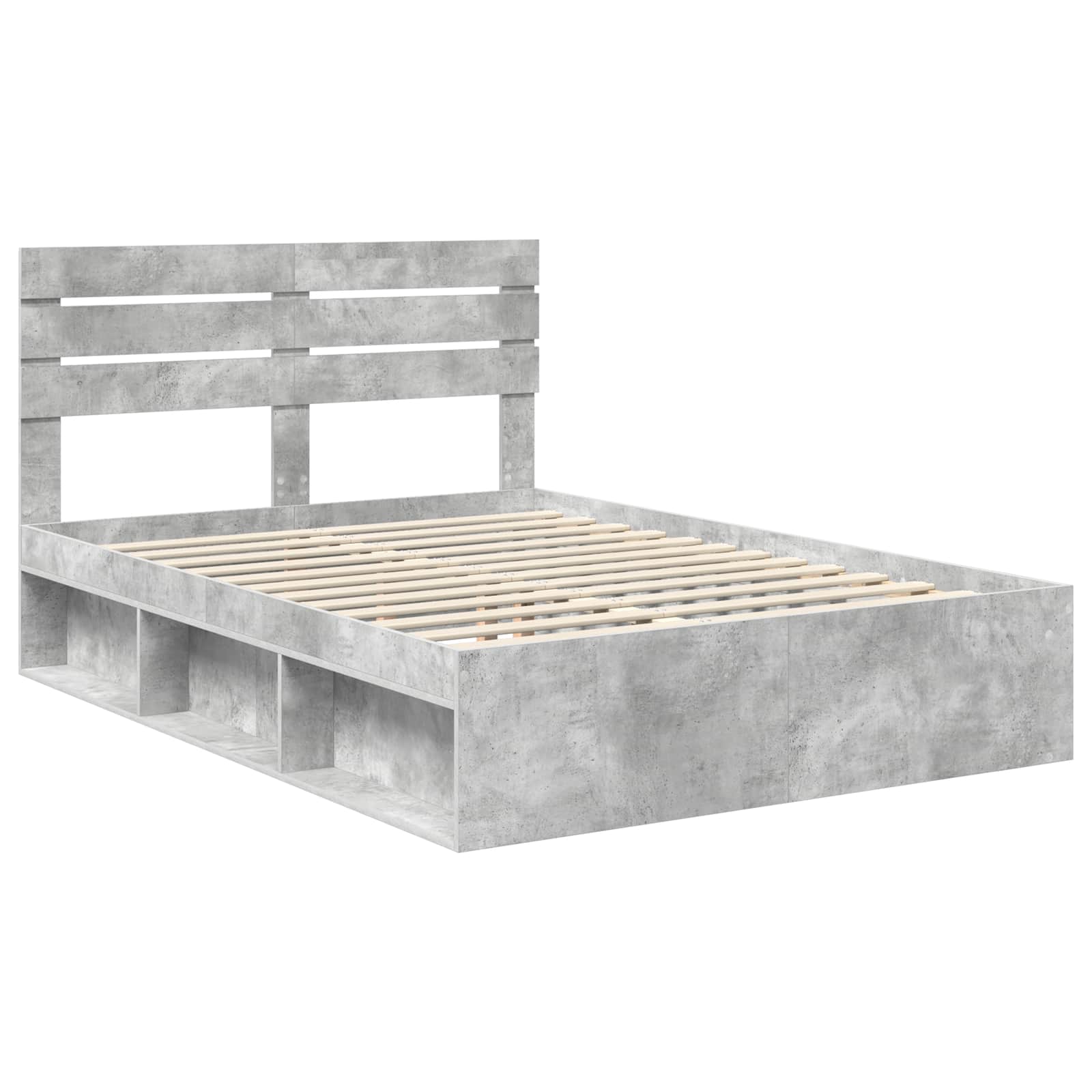 Krevetna konstrukcija Beton 140 x 200 cm Čvrsto borovo drvo