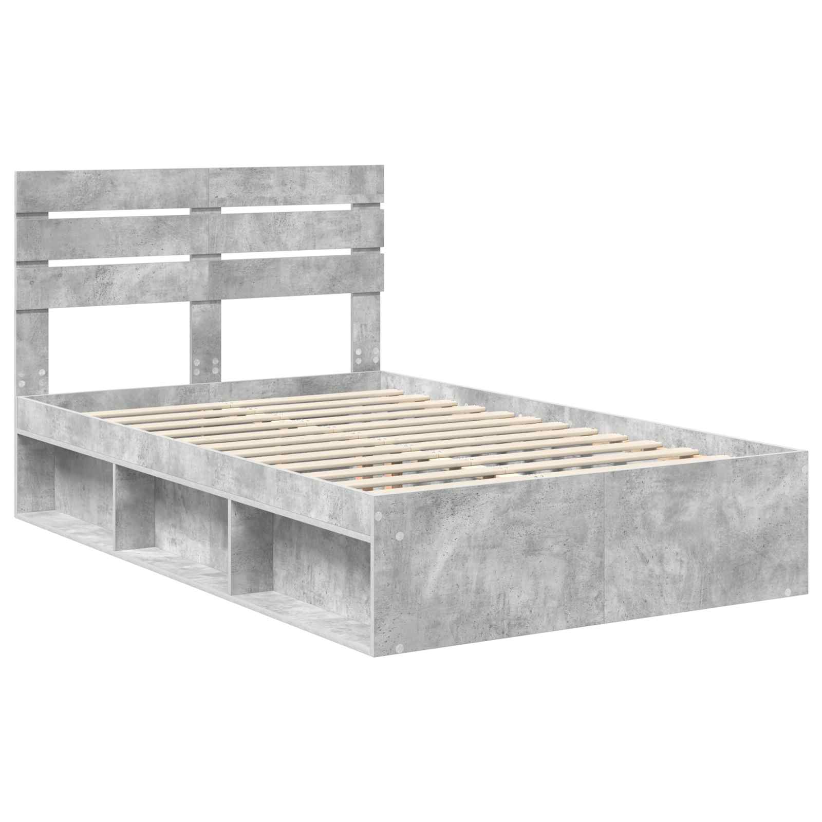 Krevetna konstrukcija s uzglavljem Betonska siva 135 x 190 cm