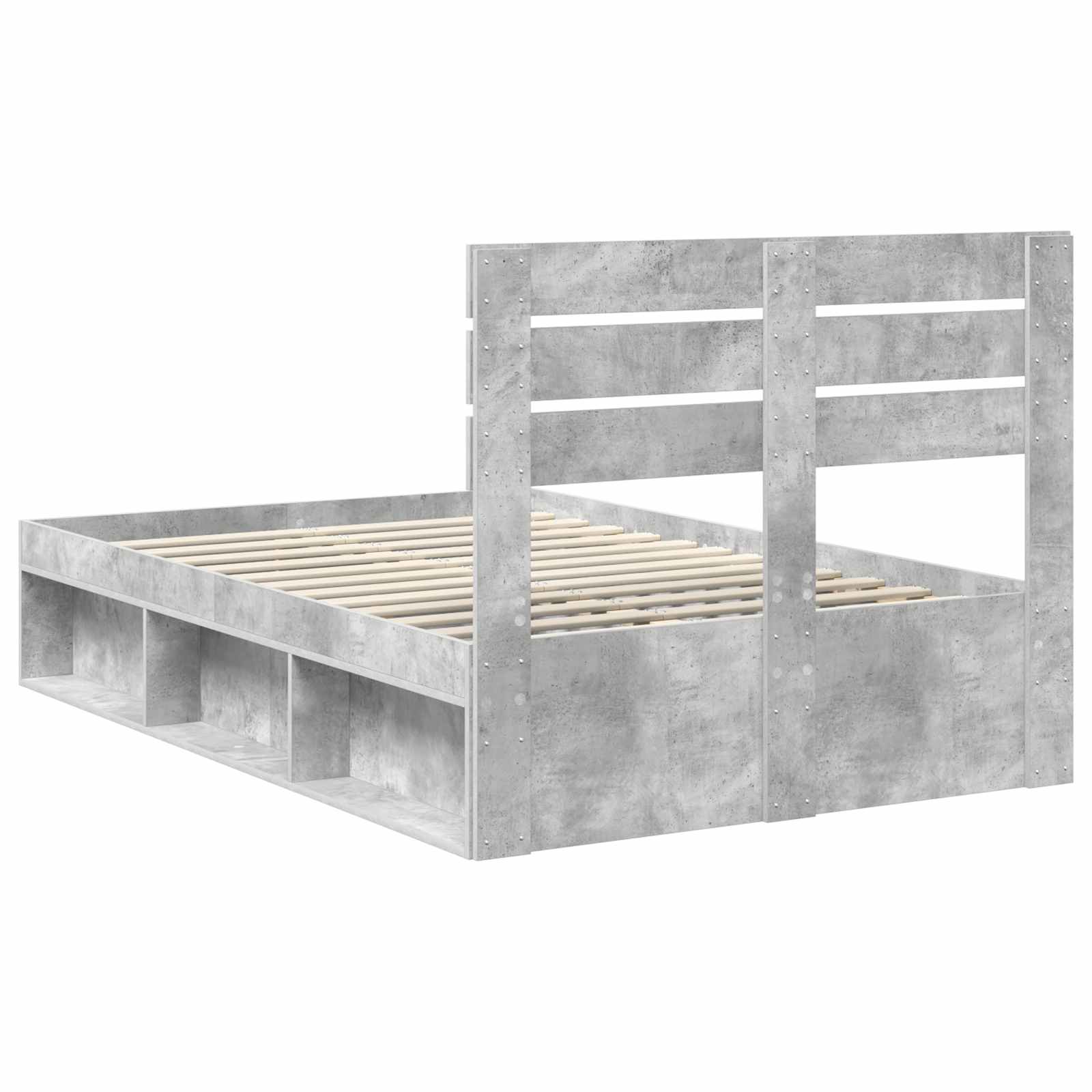 Krevetna konstrukcija Beton 120 x 200 cm Čvrsto borovo drvo