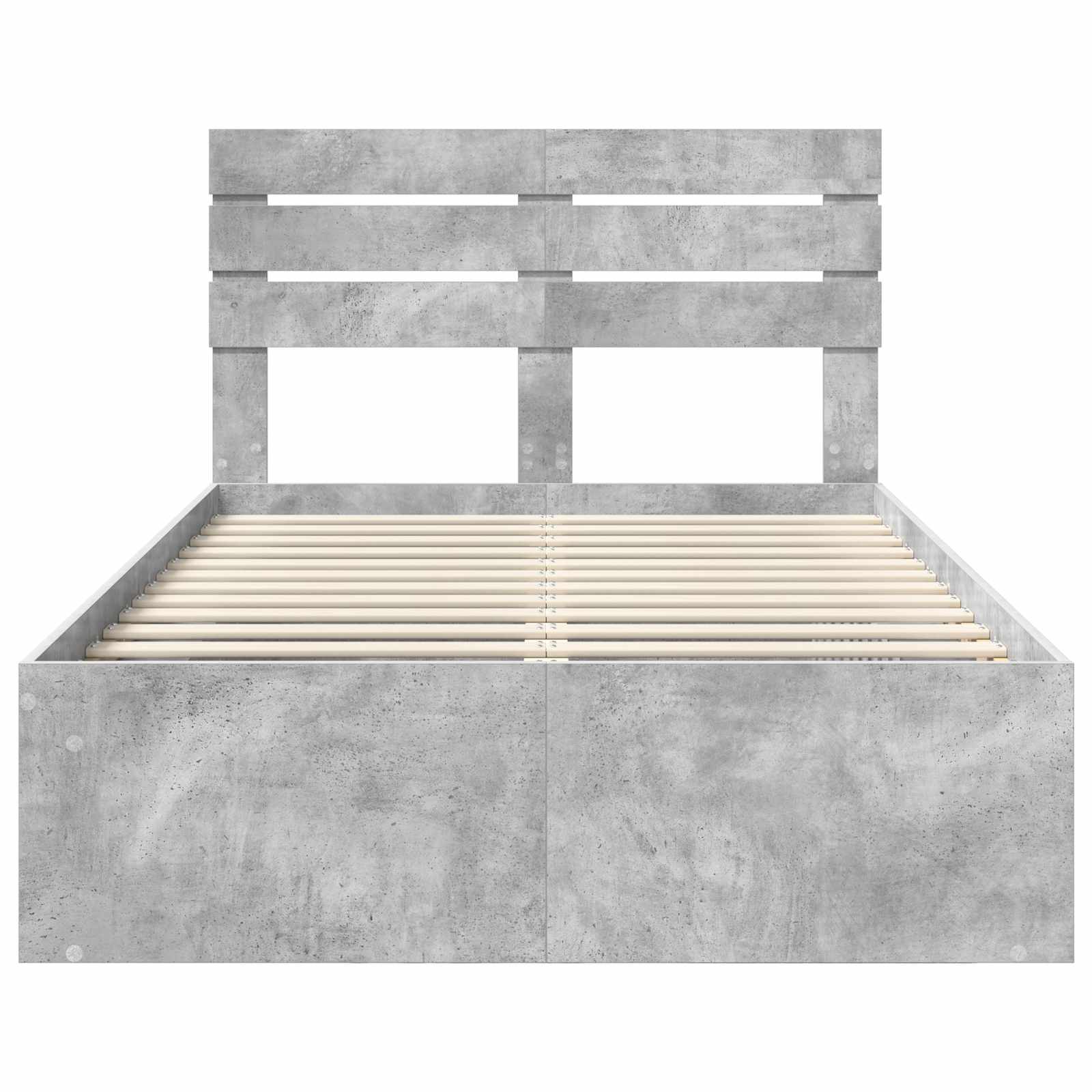Krevetna konstrukcija Beton 120 x 200 cm Čvrsto borovo drvo