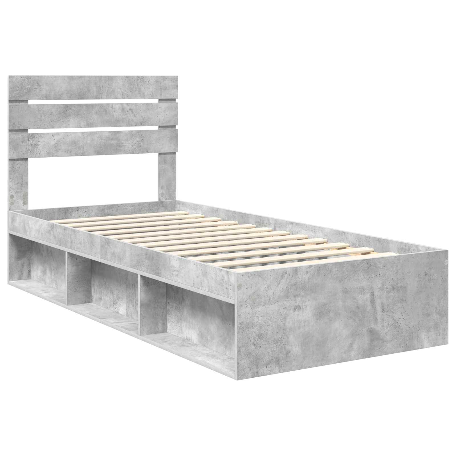 Krevetna konstrukcija Beton 90 x 200 cm Čvrsto borovo drvo