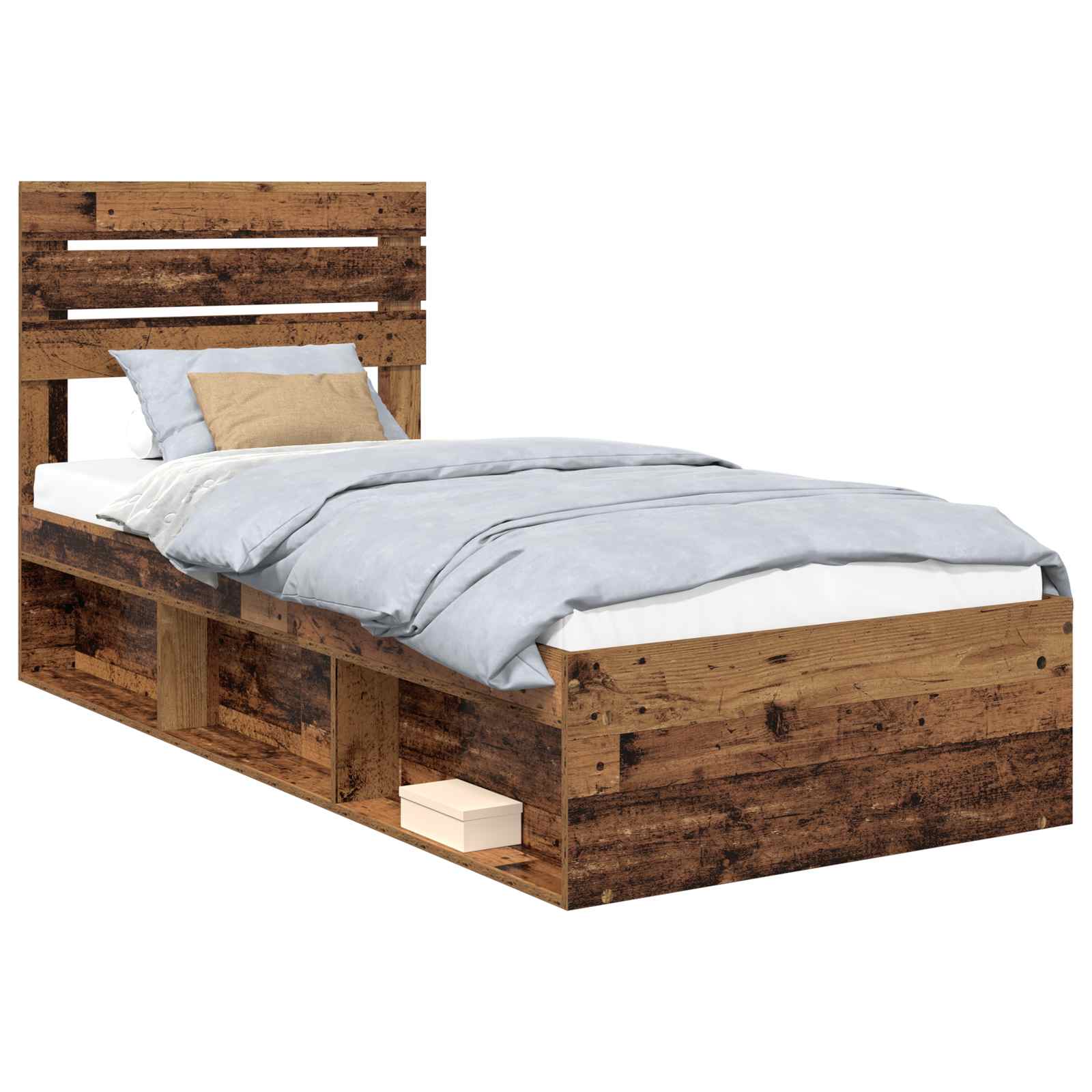 Krevetna konstrukcija Staro drvo 90 x 200 cm Čvrsto borovo drvo