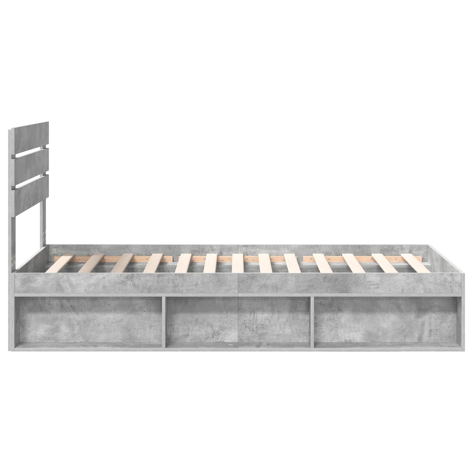 Krevetna konstrukcija s uzglavljem Betonska siva 75 x 190 cm