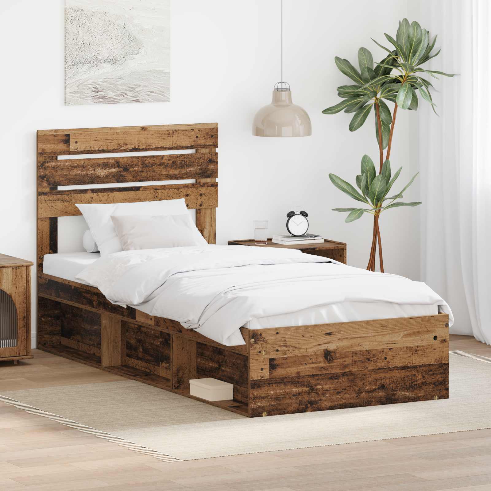 Krevetna konstrukcija Staro drvo 75 x 190 cm Čvrsto borovo drvo