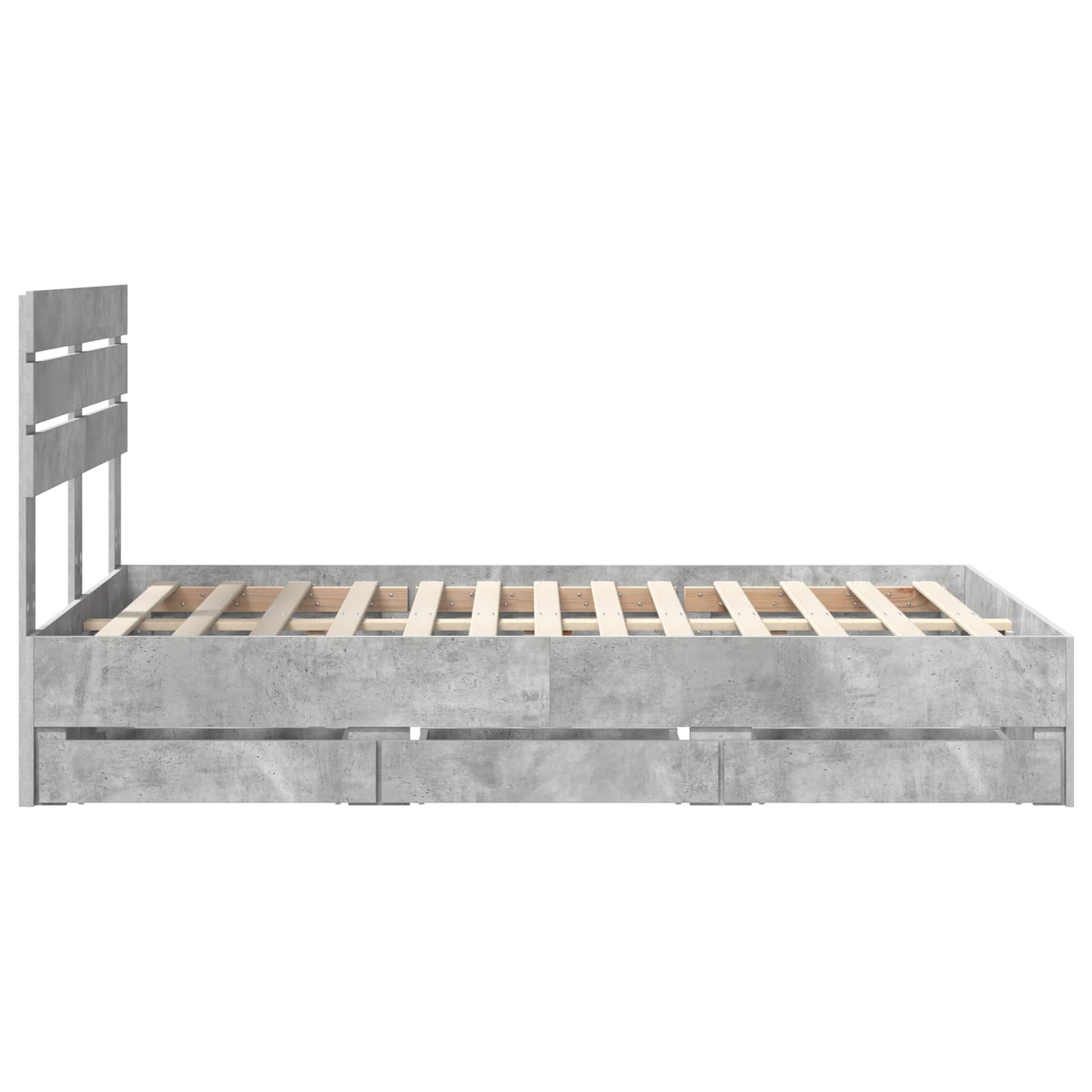 Krevetna konstrukcija s ladicama Betonski sivi 135 x 190 cm