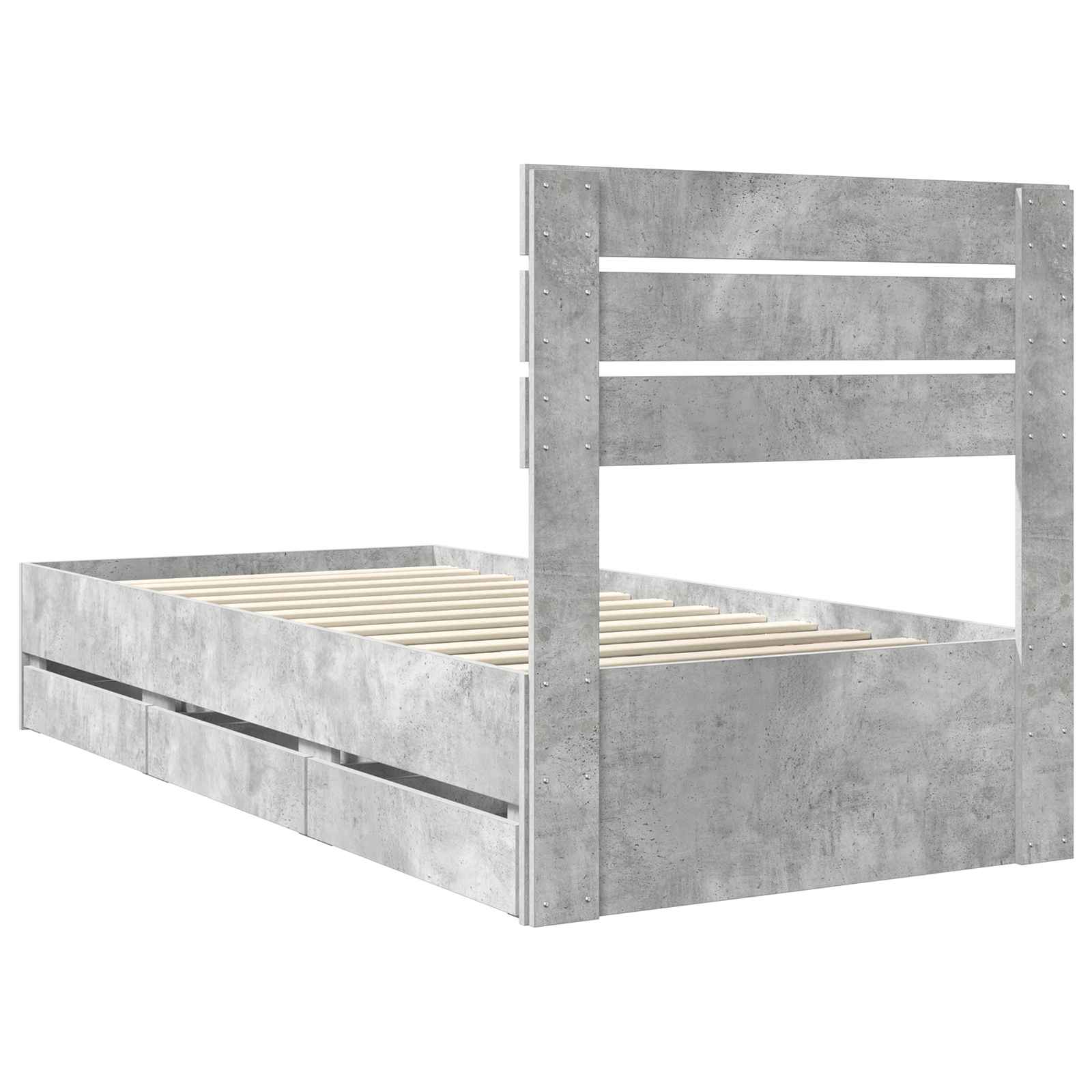 Krevetna konstrukcija s ladicama Betonski sivi 90 x 190 cm