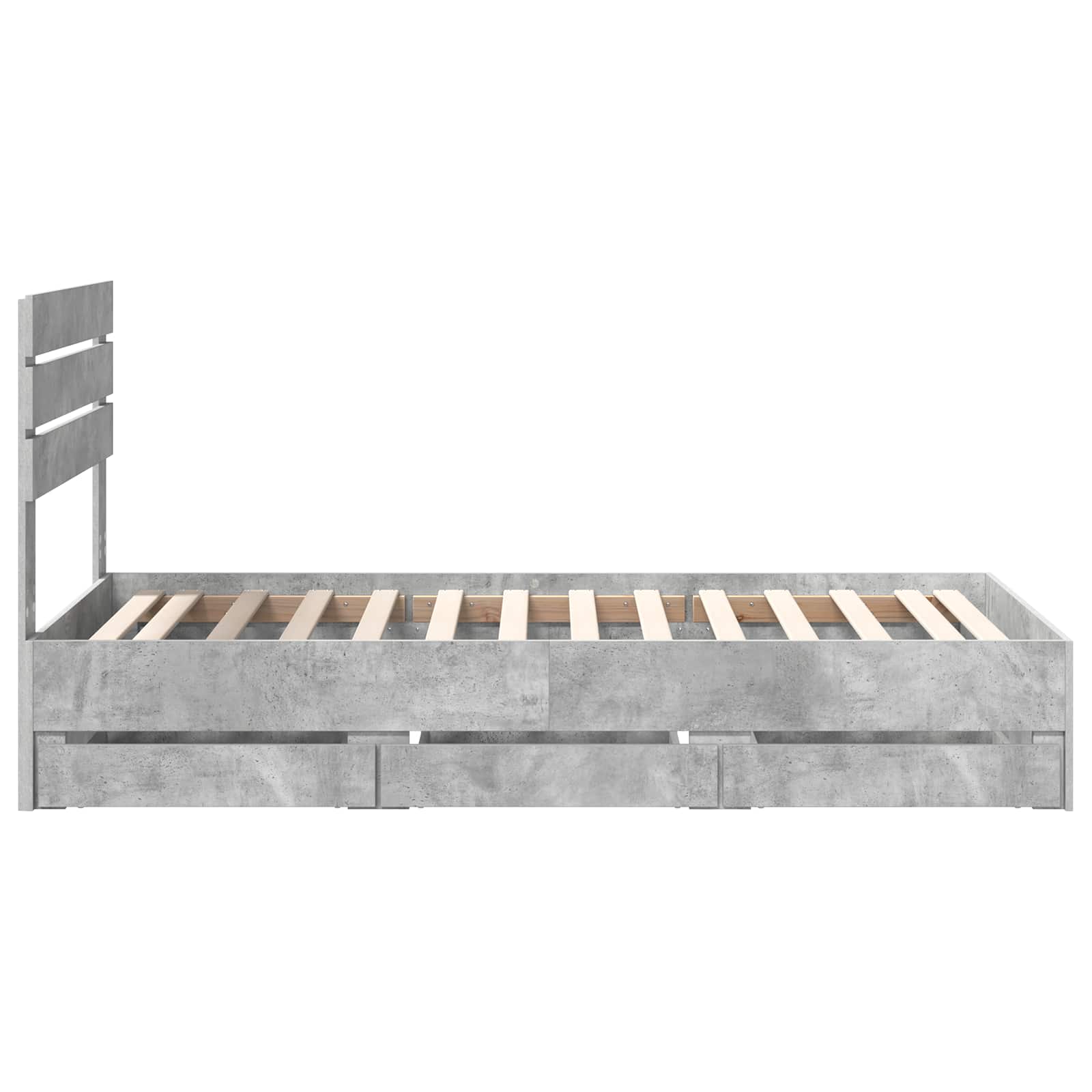 Krevetna konstrukcija s ladicama Betonski sivi 75 x 190 cm