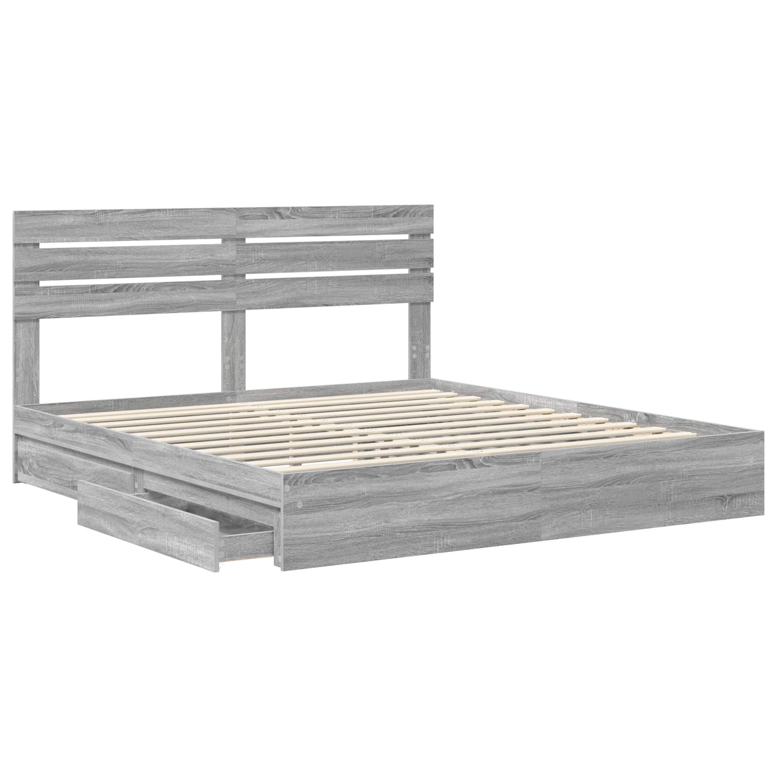 Krevet s od storage Siva Sonoma 200 x 200 cm Konstruirano drvo