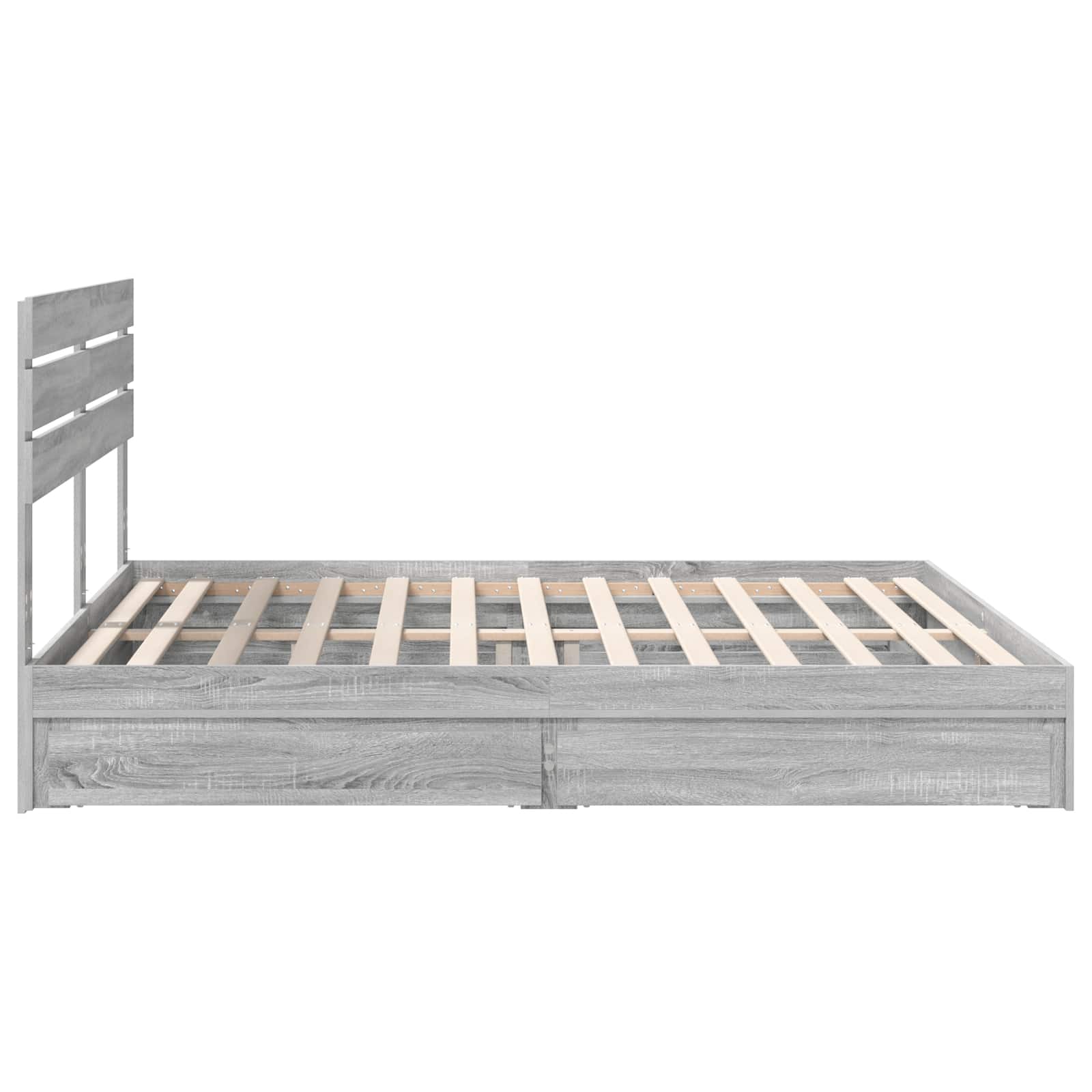 Krevet s od storage Siva Sonoma 180 x 200 cm Konstruirano drvo