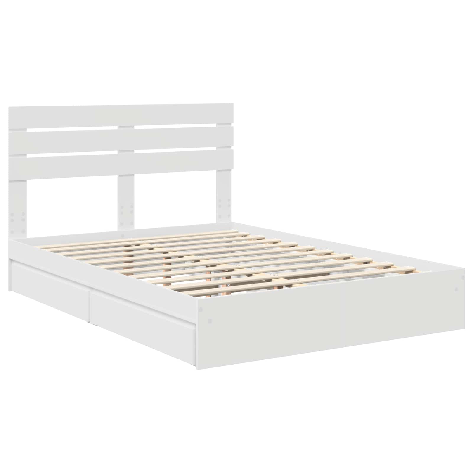 Krevet s od storage Bijelo 160 x 200 cm Konstruirano drvo
