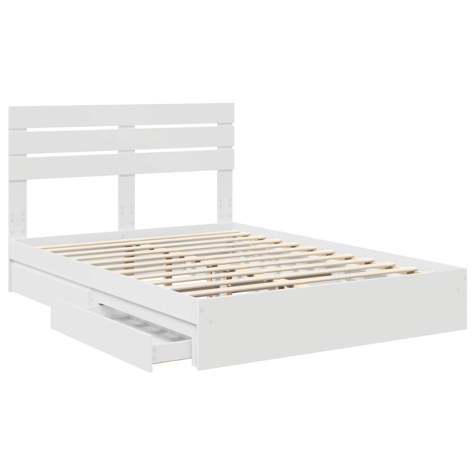 Krevet s od storage Bijelo 160 x 200 cm Konstruirano drvo