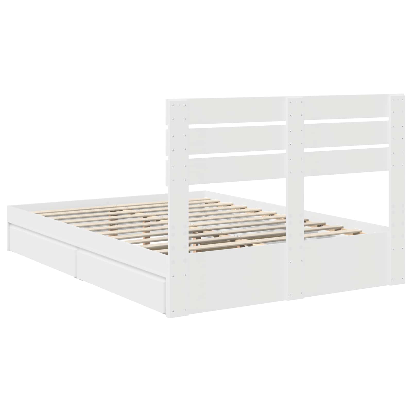 Krevet s od storage Bijelo 160 x 200 cm Konstruirano drvo