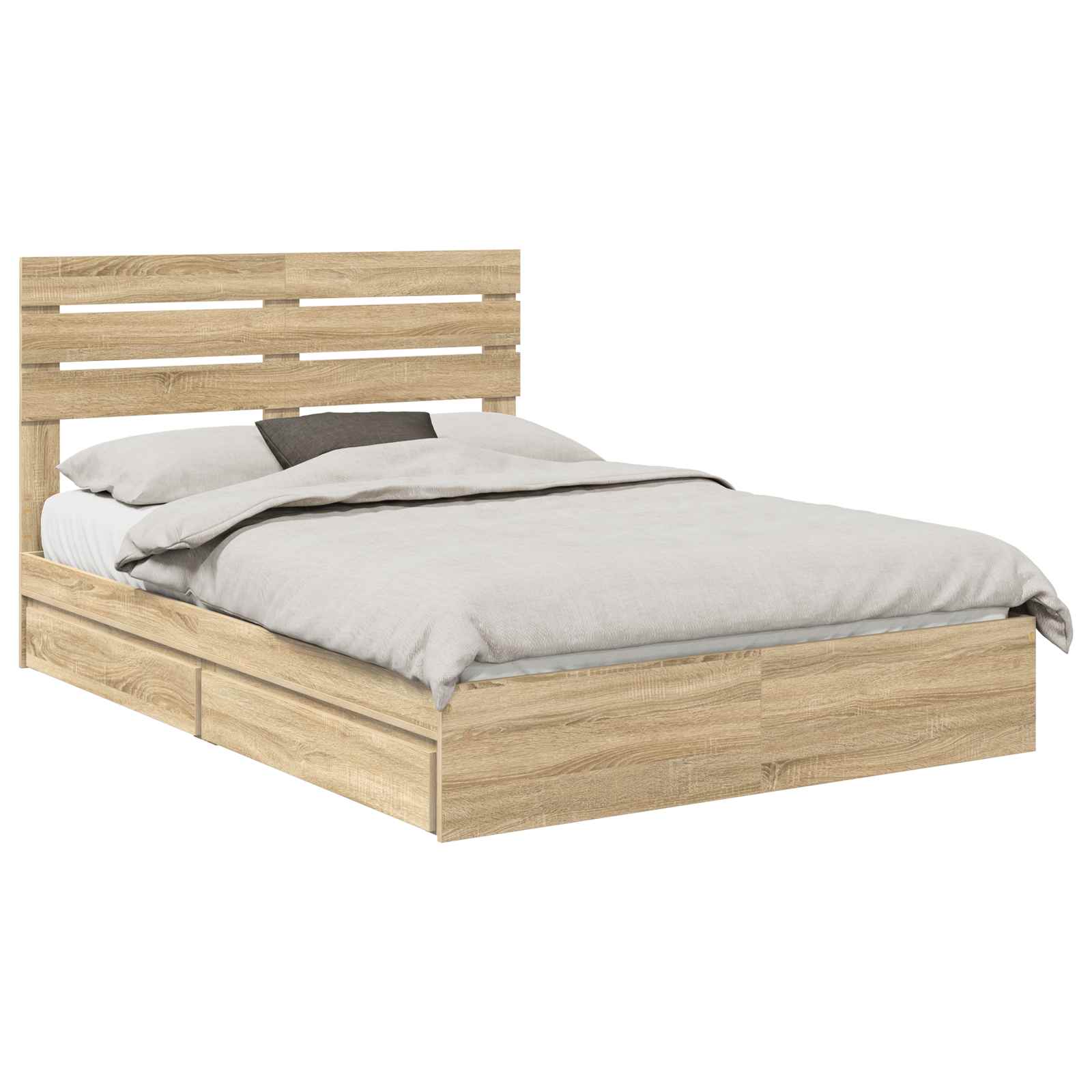 Krevet s od storage Sonoma hrast 160 x 200 cm Konstruirano drvo