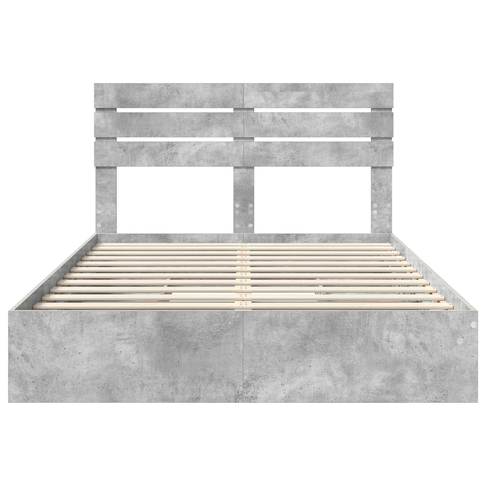 Krevet s od storage s uzglavljem Betonski sivi 150 x 200 cm