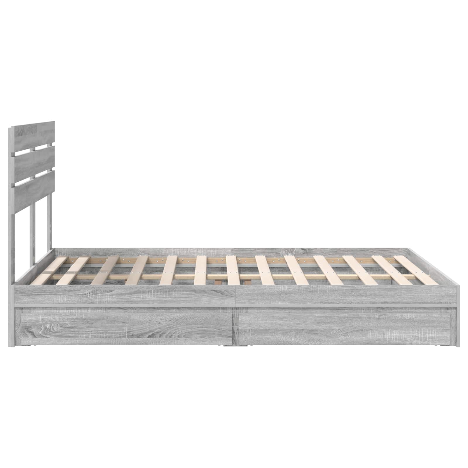 Krevet s od storage Siva Sonoma 150 x 200 cm Konstruirano drvo