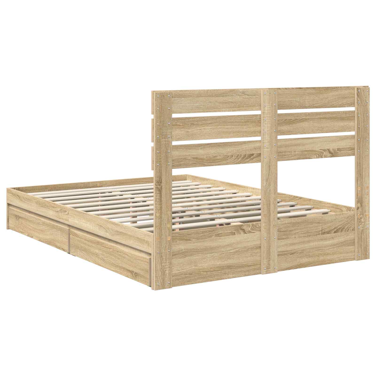 Krevet s od storage Sonoma hrast 140 x 200 cm Konstruirano drvo
