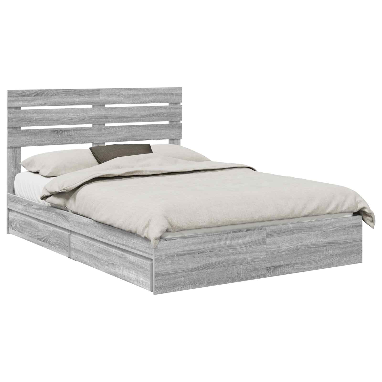 Krevet s od storage Siva Sonoma 140 x 200 cm Konstruirano drvo
