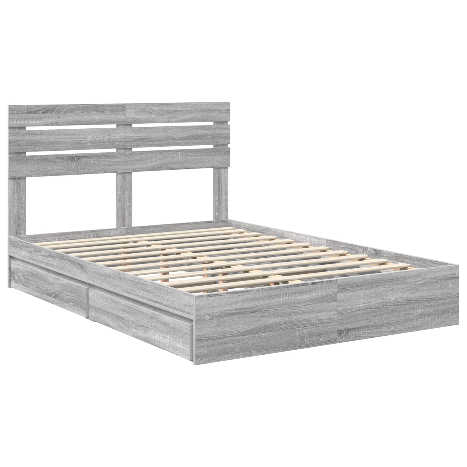 Krevet s od storage Siva Sonoma 140 x 200 cm Konstruirano drvo