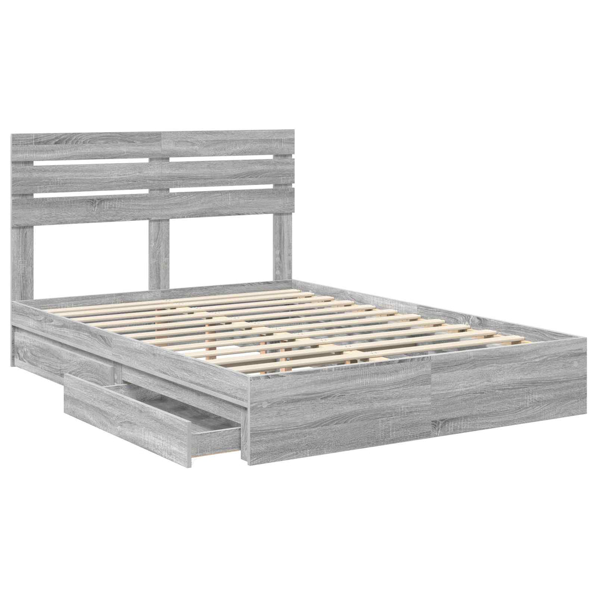 Krevet s od storage Siva Sonoma 140 x 200 cm Konstruirano drvo
