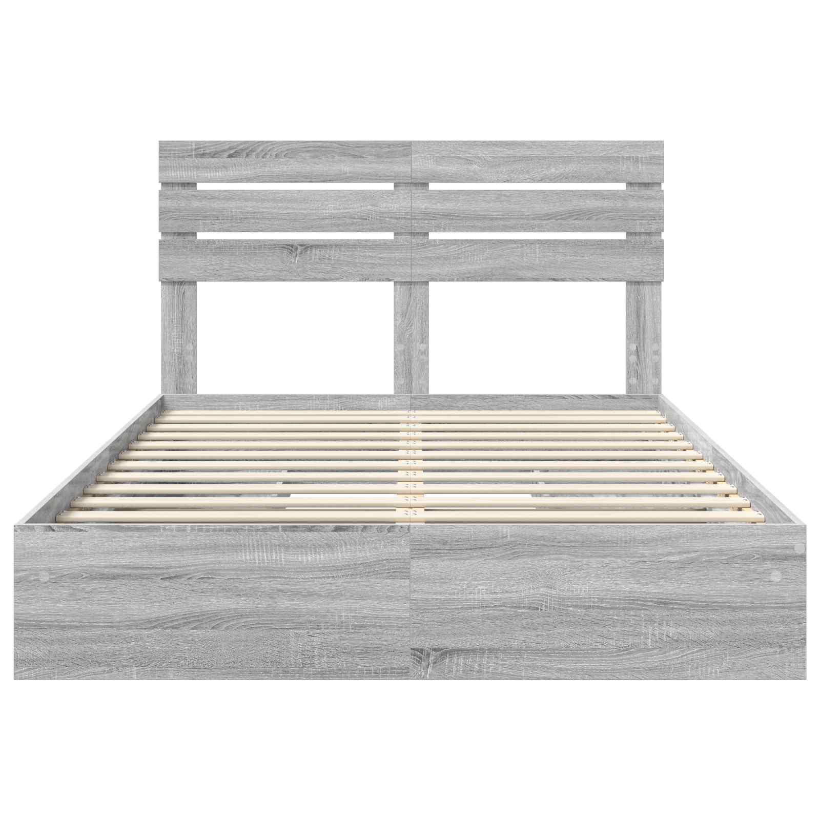 Krevet s od storage Siva Sonoma 140 x 200 cm Konstruirano drvo