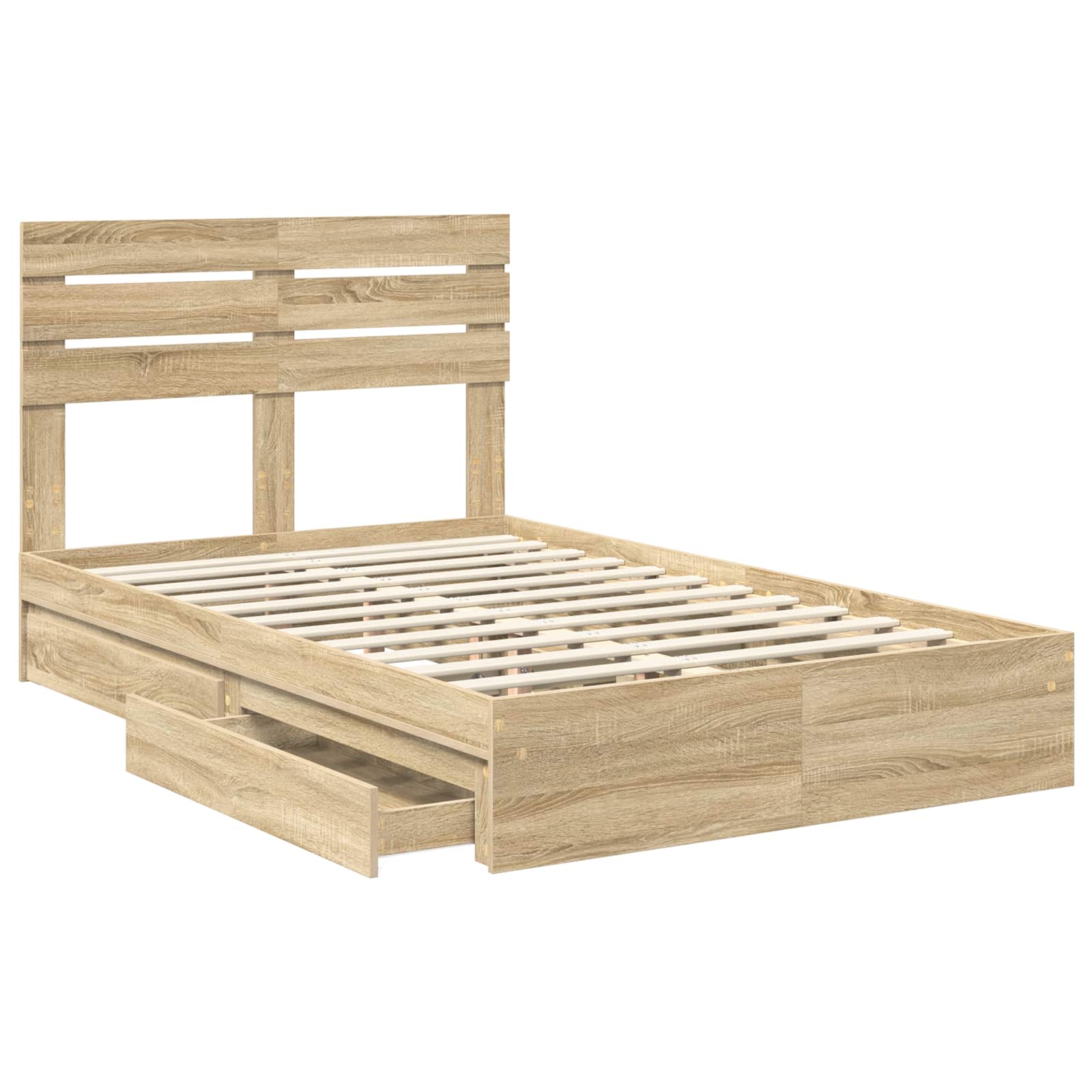 Krevet s od storage Sonoma hrast 120 x 200 cm Konstruirano drvo