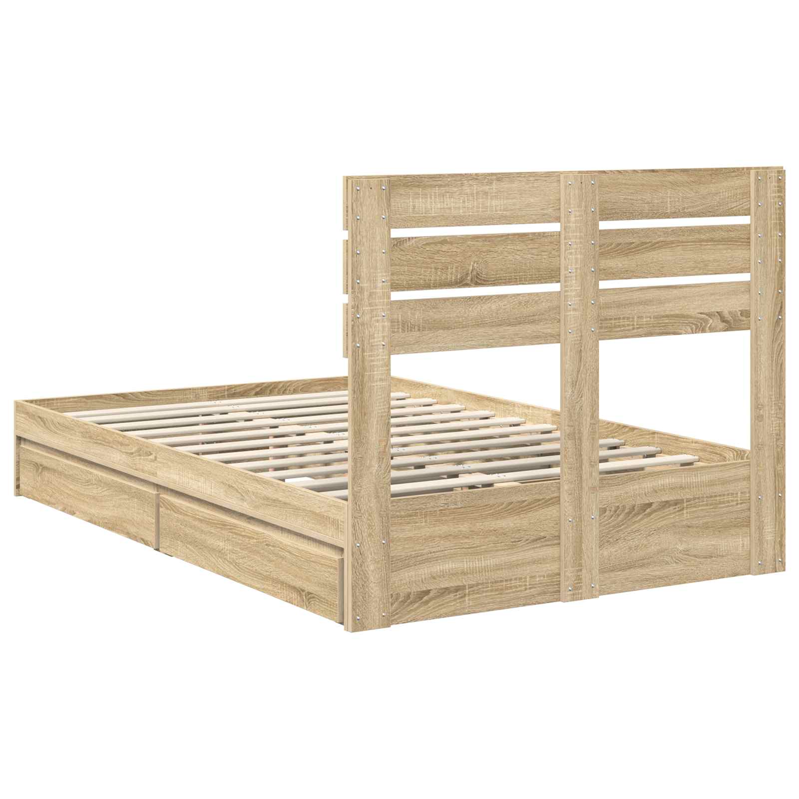 Krevet s od storage Sonoma hrast 120 x 200 cm Konstruirano drvo