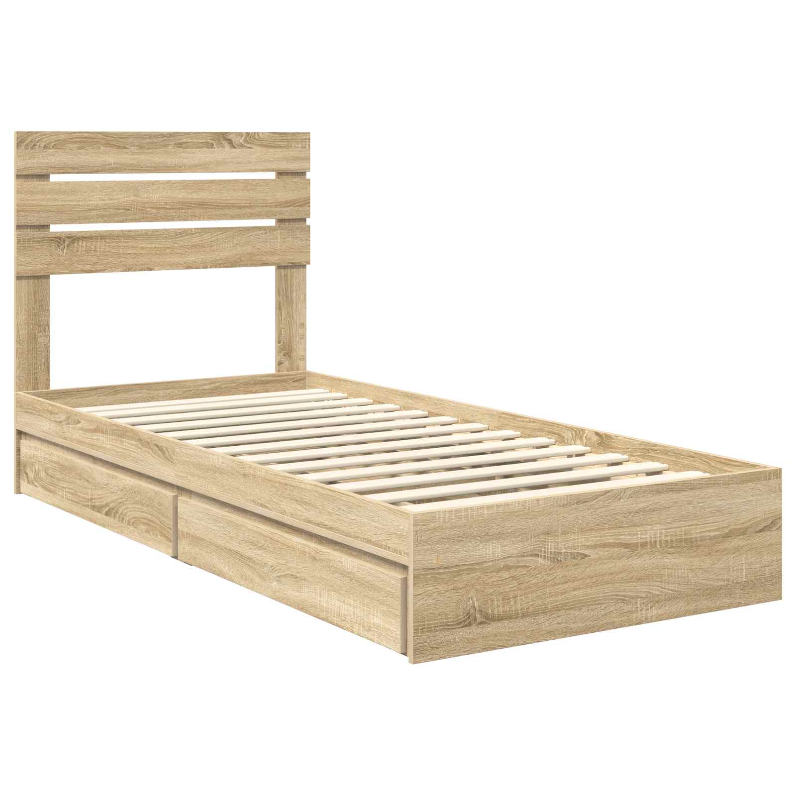 Krevet s od storage Sonoma hrast 100 x 200 cm Konstruirano drvo