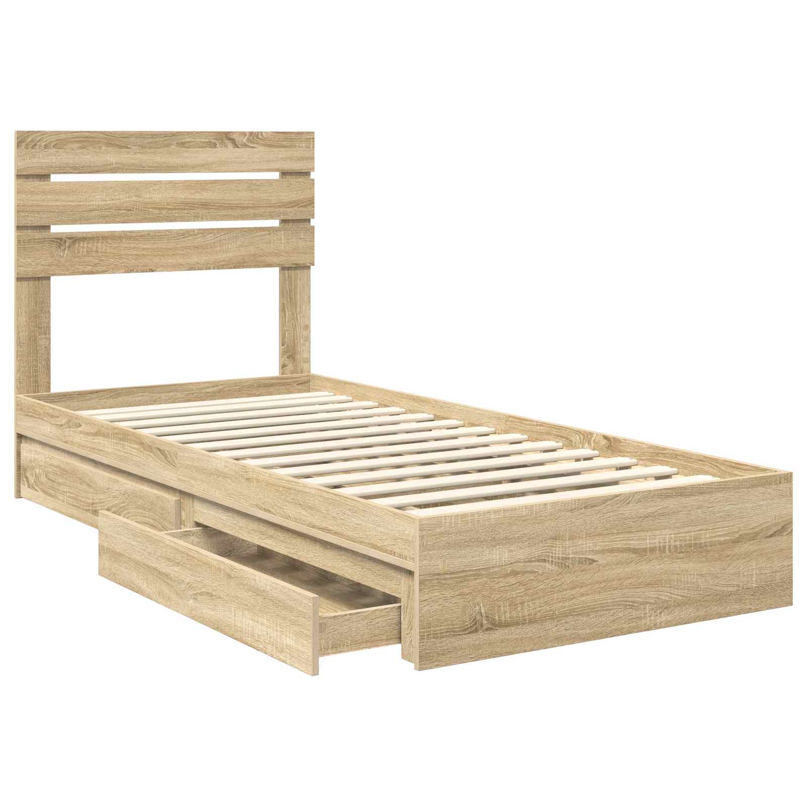 Krevet s od storage Sonoma hrast 100 x 200 cm Konstruirano drvo