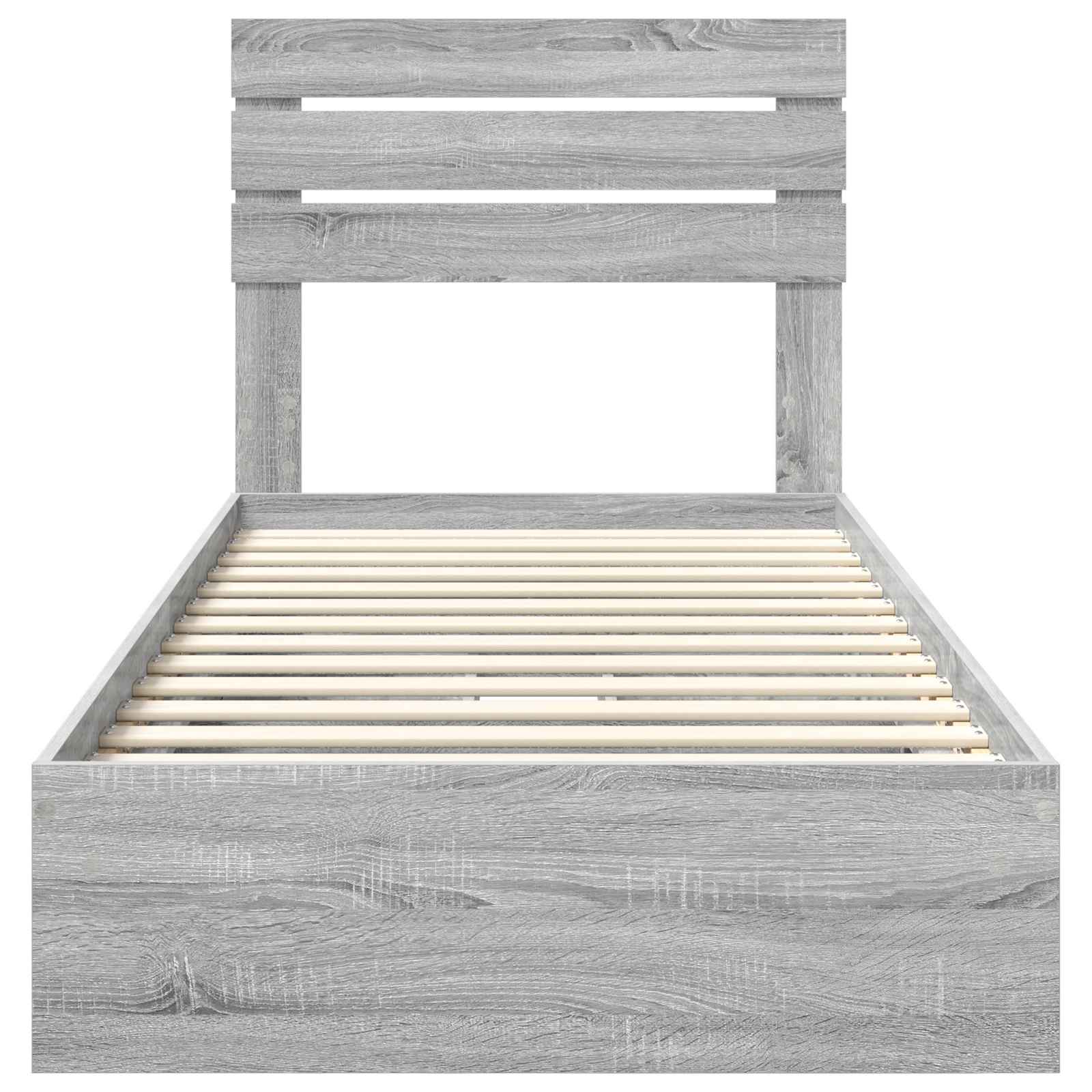 Krevet s od storage Siva Sonoma 100 x 200 cm Konstruirano drvo