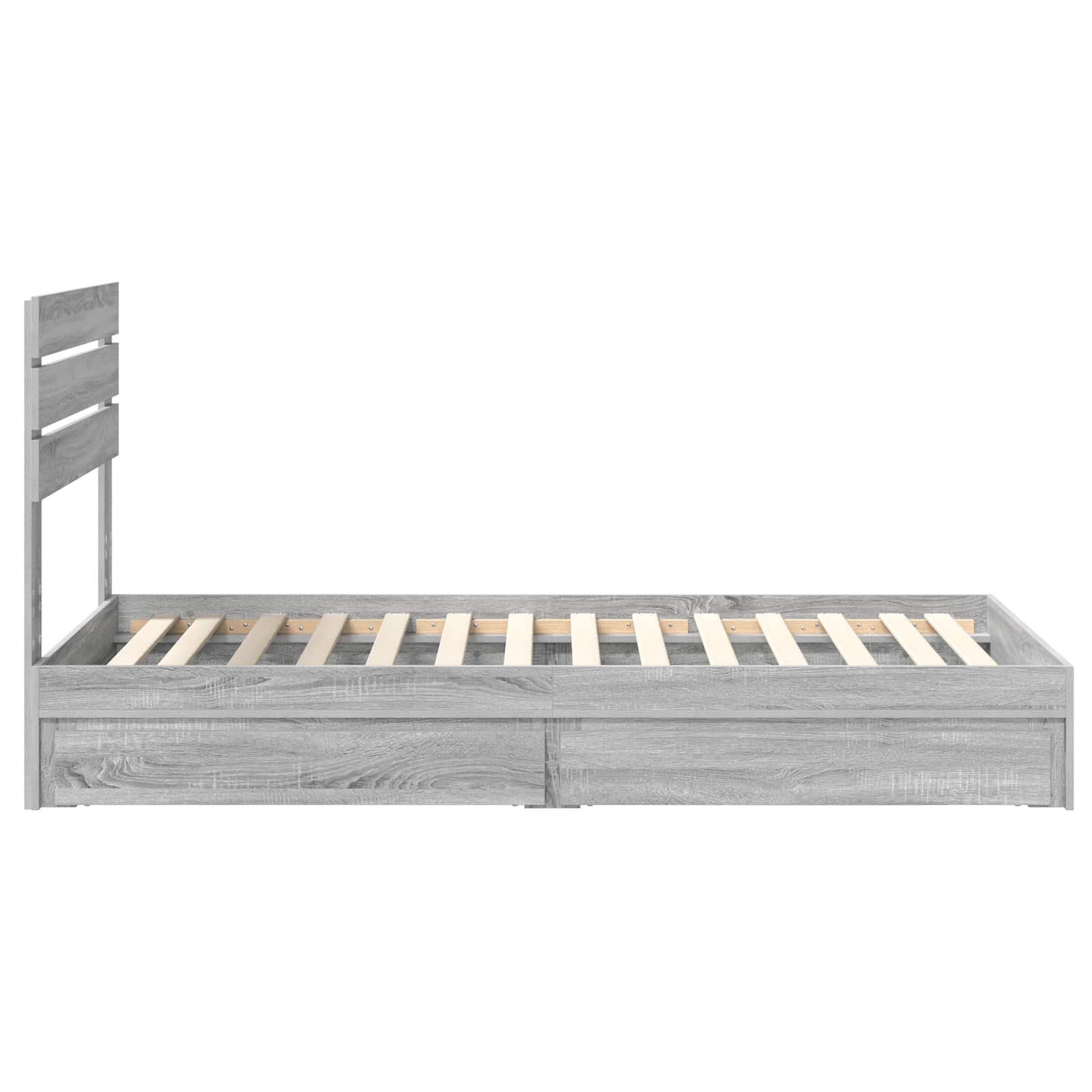 Krevet s od storage Siva Sonoma 100 x 200 cm Konstruirano drvo