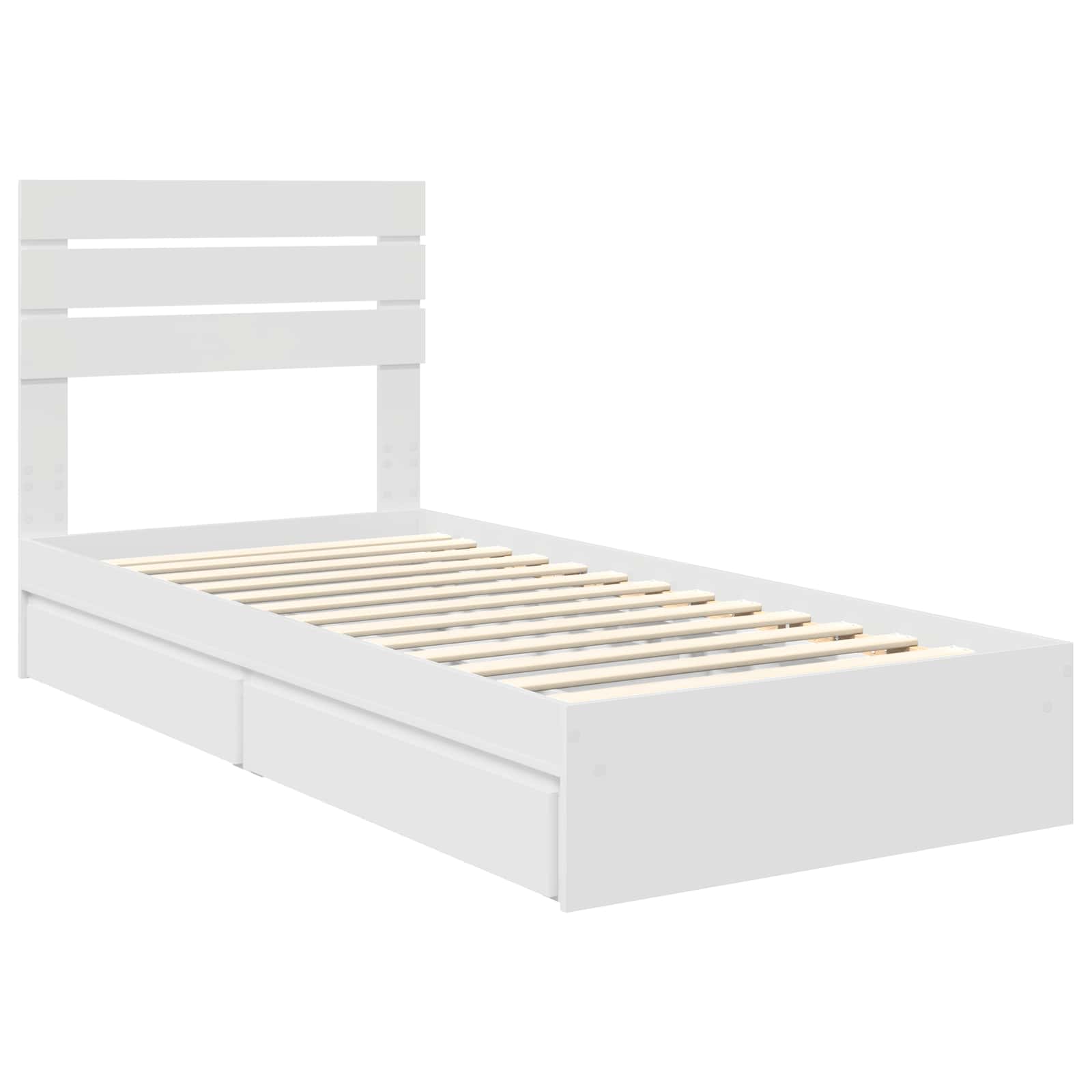 Krevet s od storage Bijelo 90 x 200 cm Konstruirano drvo
