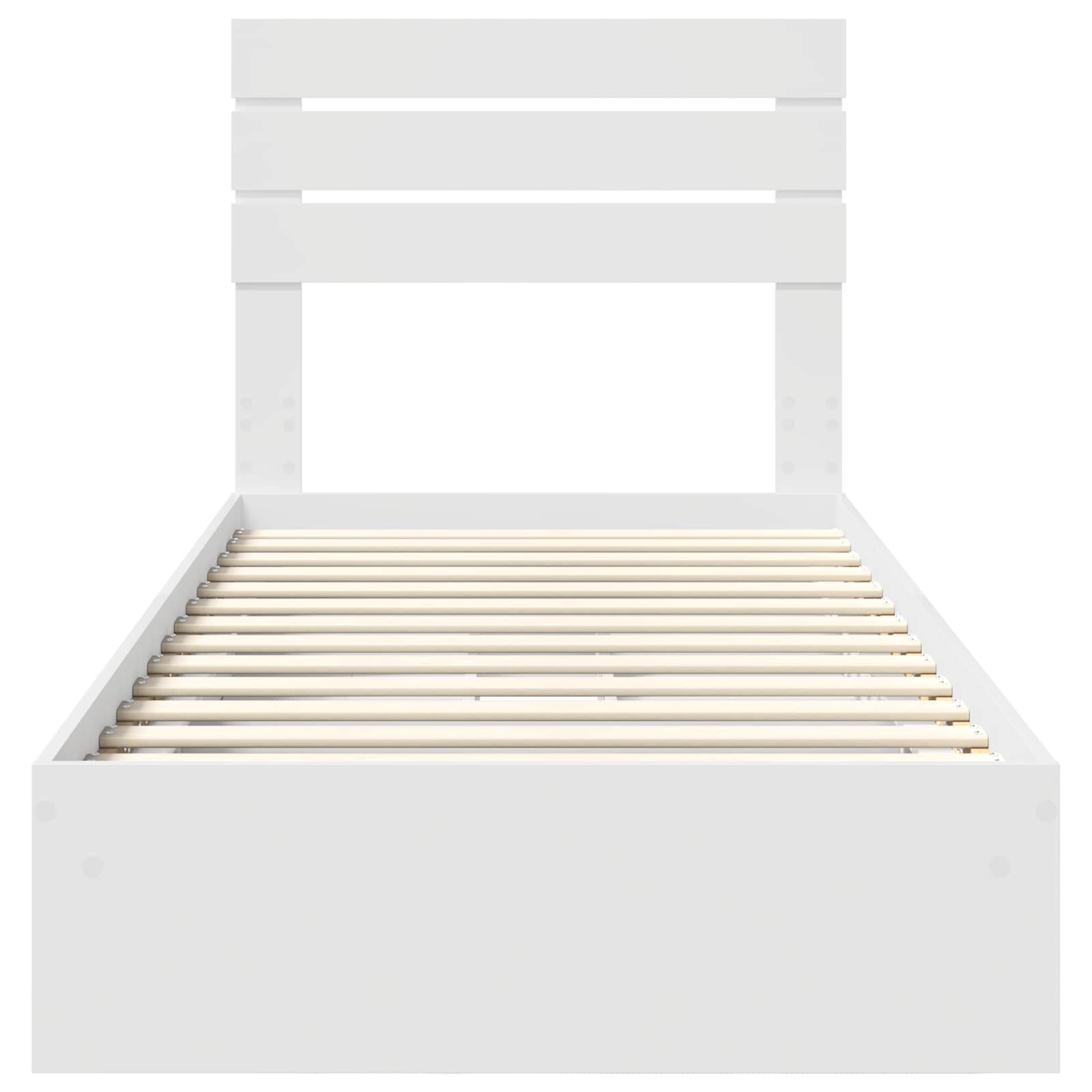 Krevet s od storage Bijelo 75 x 190 cm Konstruirano drvo