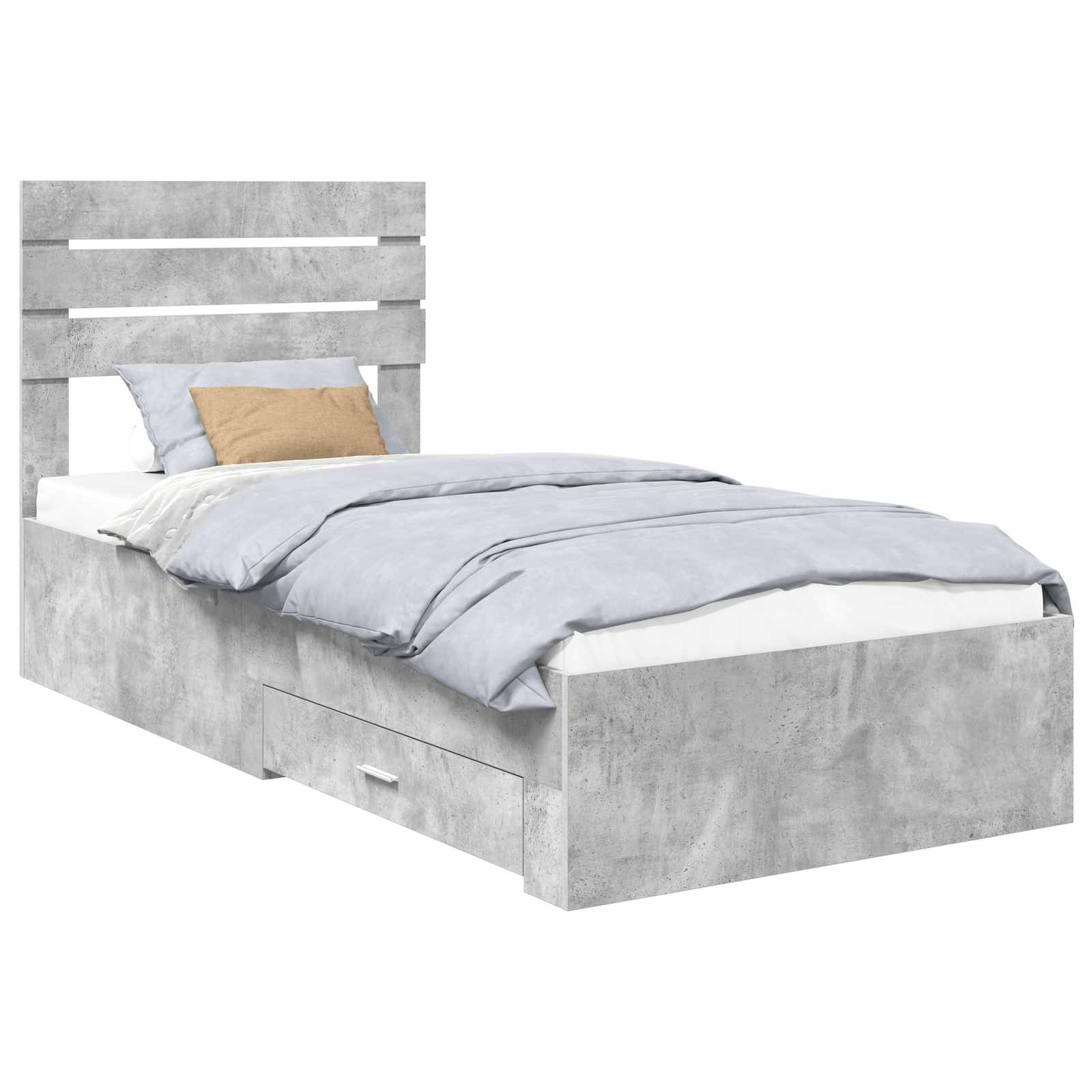 Krevetna konstrukcija s ladicama Betonski sivi 100 x 200 cm
