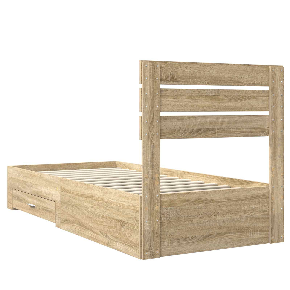 Krevetna konstrukcija s ladicama Sonoma hrast 90 x 200 cm Smeđa 206 x 93 x 100 cm