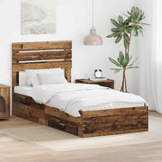 Krevetna konstrukcija Staro drvo 90 x 190 cm Konstruirano drvo Smeđa 196 x 93 x 100 cm