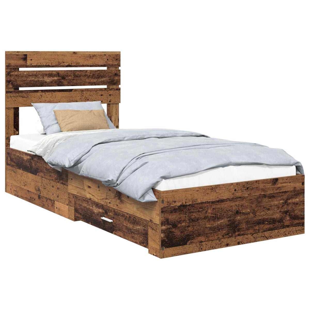 Krevetna konstrukcija Staro drvo 90 x 190 cm Konstruirano drvo Smeđa 196 x 93 x 100 cm