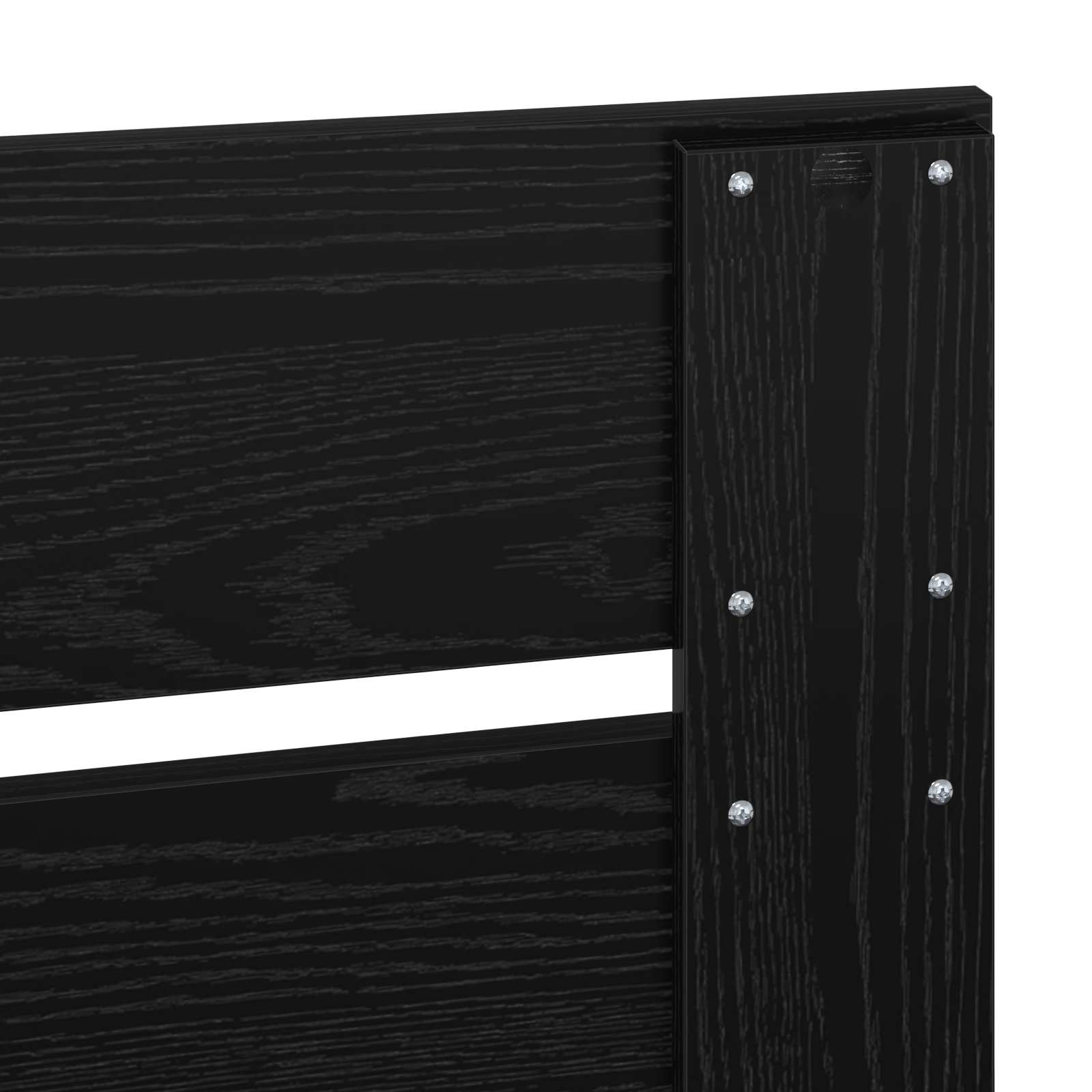 Krevetna konstrukcija Crna 200 x 200 cm Čvrsto borovo drvo