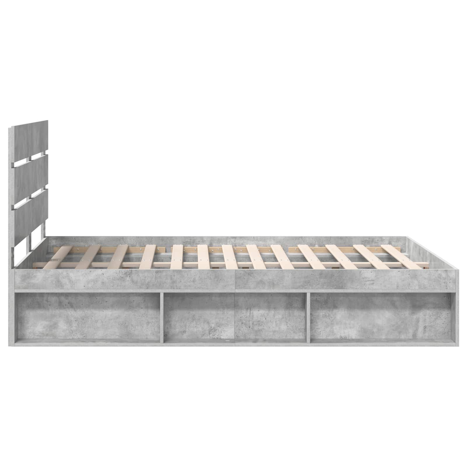 Krevetna konstrukcija Beton 160 x 200 cm Čvrsto borovo drvo