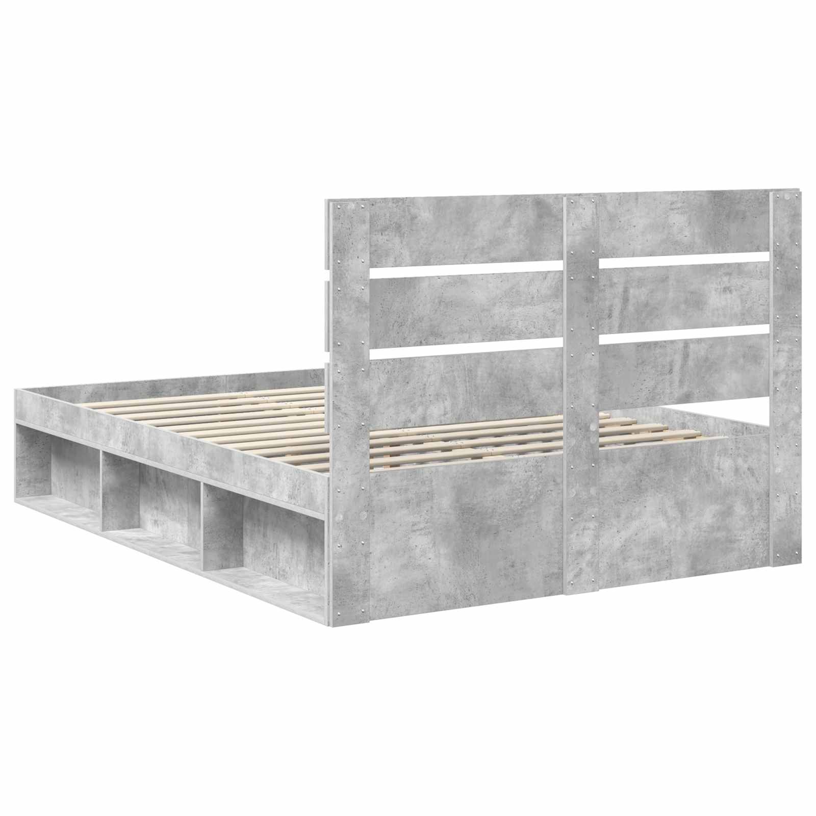 Krevetna konstrukcija Beton 140 x 200 cm Čvrsto borovo drvo
