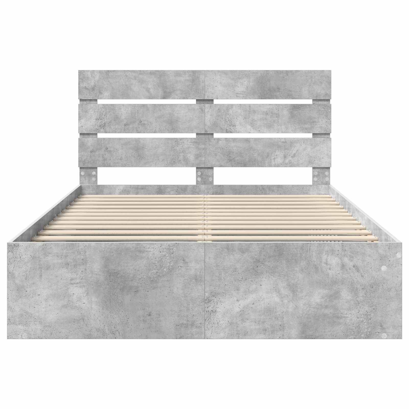 Krevetna konstrukcija Beton 140 x 190 cm Čvrsto borovo drvo